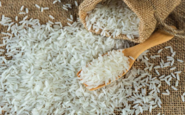 在中国的一个示范农业区，水稻收获很高
